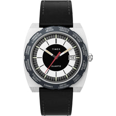 Timex Men's Analogue Quartz Watch with Leather Strap TW2V69500 - Black