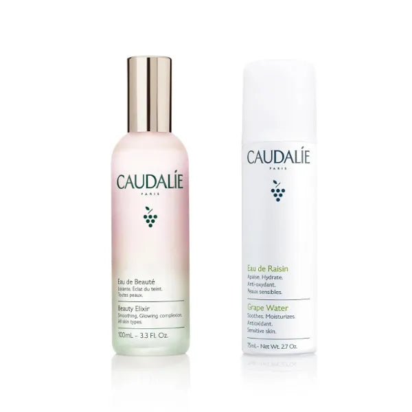 Caudalie Beauty Elixir Toning Face Mist and Travel Size Grape Water Mositurizing and Soothing Face Mist