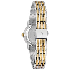 Bulova Classic Quartz Ladies Watch, Stainless Steel Diamond - Two-Tone Yellow Gold