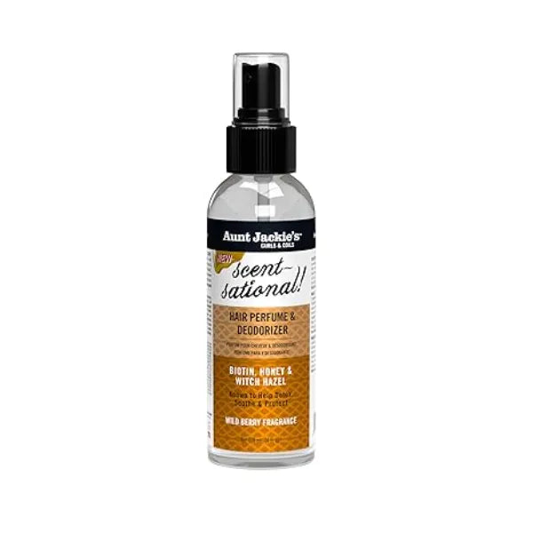 Aunt Jackie's Braid + Twist Collection Scent-Sational Hair Perfume & Deodorizer Neutralize Odors and Refresh Hair with Witch Hazel, Biotin, and Honey 4 fl oz