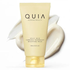 QUIA Turmeric + Kojic Acid Overnight Wrapping Mask – Hydration Mask for Glowing Skin – Evens Tone, Soothes Redness and Improves Skin Texture – Korean Skincare 75ML