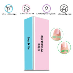 CHAOMAO 4 Way Nail Buffer Block - Eco-Friendly Nail Buffer and Shine Kit for Natural Nails, 4-in-1 Fingernail Buffer & Polisher, Durable and Portable, Pack of 3