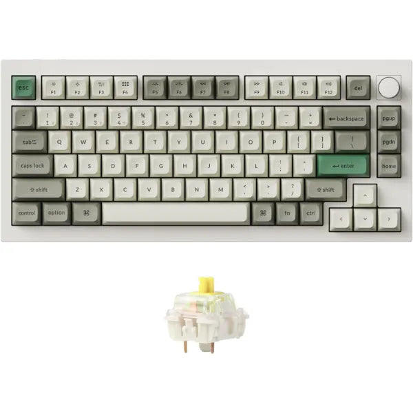 Keychron Q1 Max RGB QMK/VIA Custom Mechanical Keyboard, Full Metal Programmable Knob 2.4 GHz/Bluetooth/Wired Keyboard with Hot-Swappable Gateron Jupiter Switch for Mac Windows Linux - White