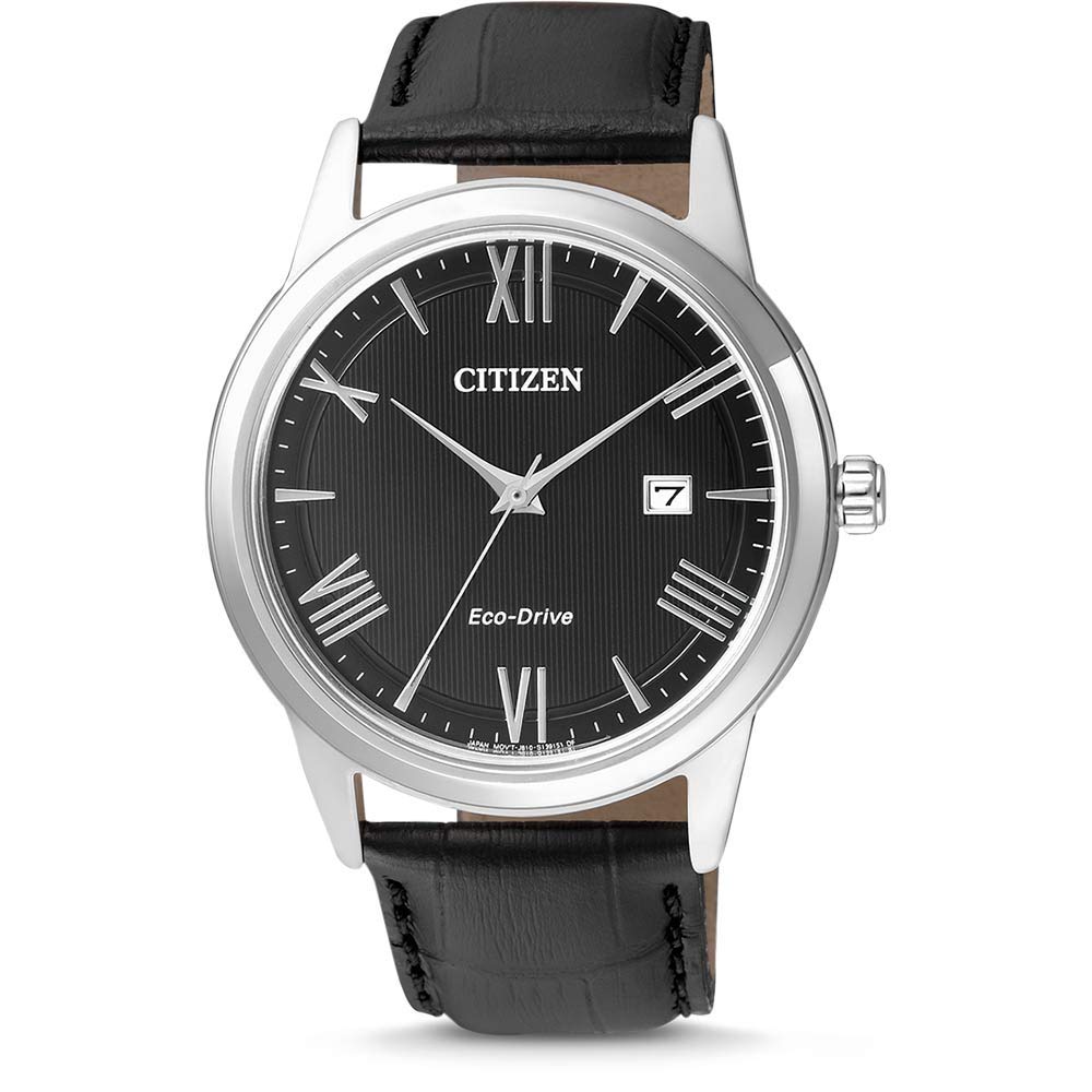 CITIZEN - Men's Analogue Watch - Watch - Steel - Leather Strap - Silver Colour - 40 mm