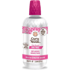 GuruNanda Alcohol-Free Mouthwash, Unflavored & Unsweetened, Gentle on Sensitive Mouths, 12-Hour Fresh Breath, No Artificial Additives, 33.8oz