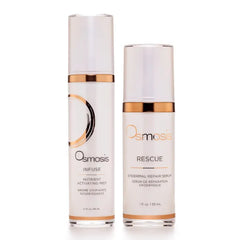 OSMOSIS Facial Mist and Serum Kit, INFUSE (2.7oz) And Nutrient Hydrating Facial Mist, RESCUE (1oz) Epidermal Repair Facial Serum Calms Skin