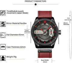 Men's Military Sports Business Casual Fashion Watches Date Quartz Watch Casual Leather Men's Wrist Watches 8301