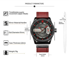 Men's Military Sports Business Casual Fashion Watches Date Quartz Watch Casual Leather Men's Wrist Watches 8301