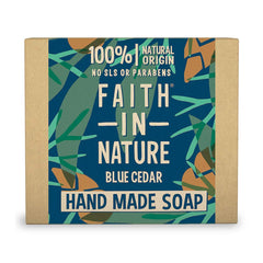 Faith in Nature | 100g | Blue Cedar Handmade Soap | 100% Natural Origin | No SLS or Parabens | Vegan & Cruelty-Free Skincare