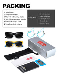 Flexible Kids Sunglasses Polarized Sports Sun Glasses Girls Boys Shades with Straps UV400 Protection Eyewear for Age 2-10