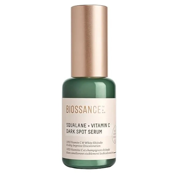 Biossance Squalane + Vitamin C Dark Spot Face Serum 10% Vitamin C Serum & White Shiitake  Hydrating, Fragrance Free, Non-Irritating, for Daily Use for All Skin Types