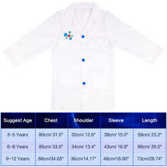 Doctor Costume Kit for Kids, Kids Doctor Costume, Halloween Costumes for Girls with Doctor Coat, Stethoscope for Girls