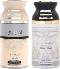 Lattafa Ekhtiari + Pure Musk, Special Deodorant Body Spray with Premium Fragrance, Crafted Both for Men and Women