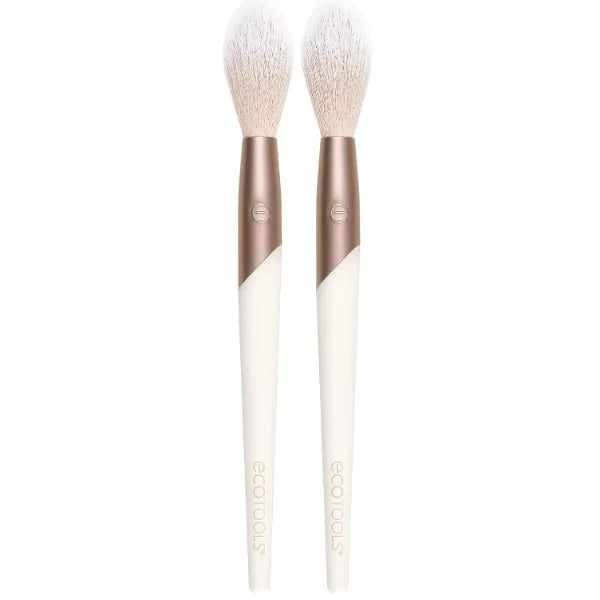 EcoTools Luxe Soft Highlighter Makeup Face Powder Brush, Sheer, Luminous Glow, Premium Quality Makeup Brush, Ultra Soft, Synthetic Bristles, Eco Friendly Face Brush, Cruelty-Free, 1 Count (Pack of 2)