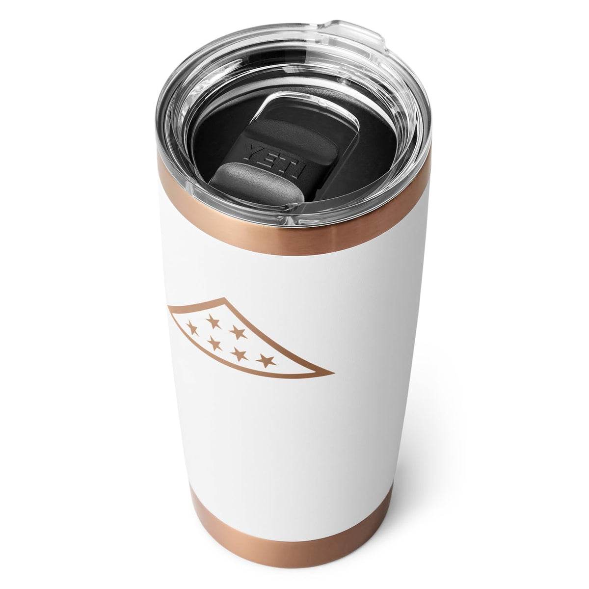 YETI Rambler 20 oz Tumbler, Stainless Steel, Vacuum Insulated with MagSlider Lid - Folds of Honor-White