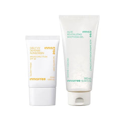 Innisfree Daily UV Defense SPF 36 Bundle: Revitalizing Sunscreen & Soothing Aloe Gel, Hydrating Korean Protection, Invisible Glow for Sensitive Skin