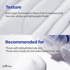 ISNTREE Hyaluronic Acid Aqua Gel Cream 2.71 fl.oz. (80ml) Night Cream, Day Cream, Deep Moisturizing, Skin Protection, Sebum Control, Smoothing |