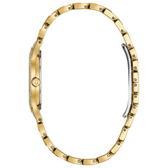Bulova Crystal Pave 3-Hand Quartz Slim Case Watch - Yellow Gold