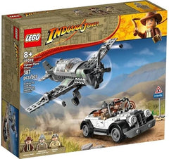 LEGO Indiana Jones Escape from the Fighter Plane Action Set with Buildable Plane Model and Vintage Car Toy Car, Plus 3 Mini Figures, The Last Crusade Movie 77012