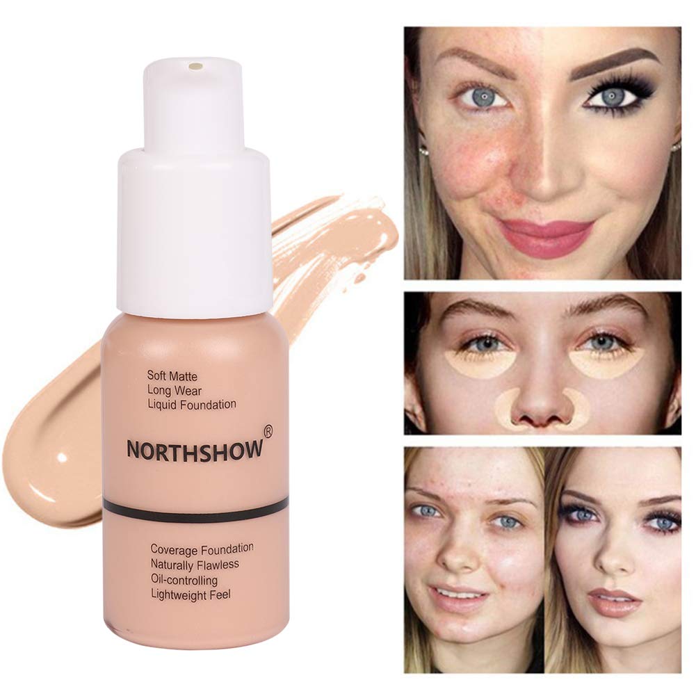 NLLNT Matte Concealer Liquid Foundation Make-up Full Coverage Freckles Acne Scars Long-lasting Waterproof