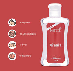 Pure Glycerin Oil by – 132g – 100% Hydrating Moisturizer For Smooth Skin, Suitable For Daily Use on Normal & Dry Skin