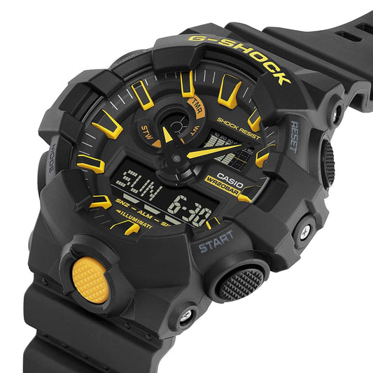 Casio G-Shock Analog-Digital World Time Watch - Black / Black / Yellow