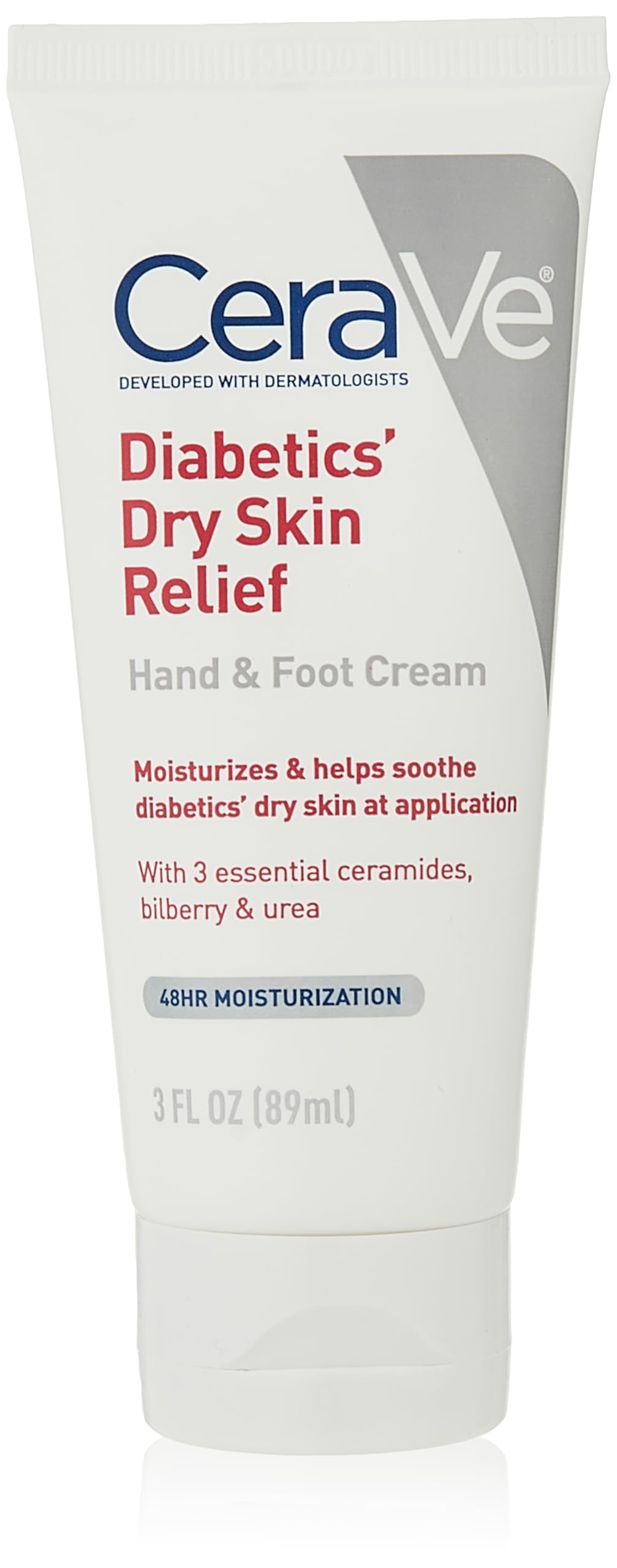 CeraVe Hand Cream & Foot Cream for Diabetics’ Dry Skin | Diabetes Care Foot & Hand Cream for Dry Hands & Feet | Fragrance Free & Paraben Free | 3 Ounce
