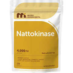 Micro Ingredients Nattokinase 120 Softgels, 200mg (4,000 FU) Per Serving | 7-in-1 Nattokinase Supplement with CoQ10, Bromelain, Turmeric, Ginger, Olive Leaf, & White Willow Bark | Non-GMO