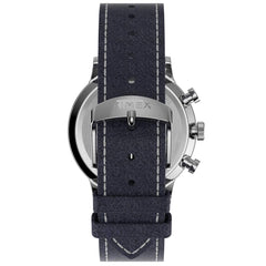 Timex mens Chronograph Watch Waterbury with Leather Strap - Blue