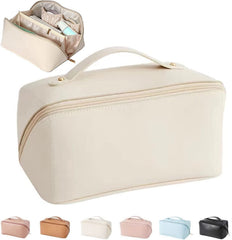 Necomi Large-Capacity Travel Cosmetic Bag, ® Leather Makeup Bag | Waterproof Portable Cosmetic Bag | Multifunctional Storage Makeup Bag | Travel Cosmetic Bag