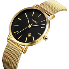 SKMEI Womens Watch Stainless Steel Waterproof -Golden