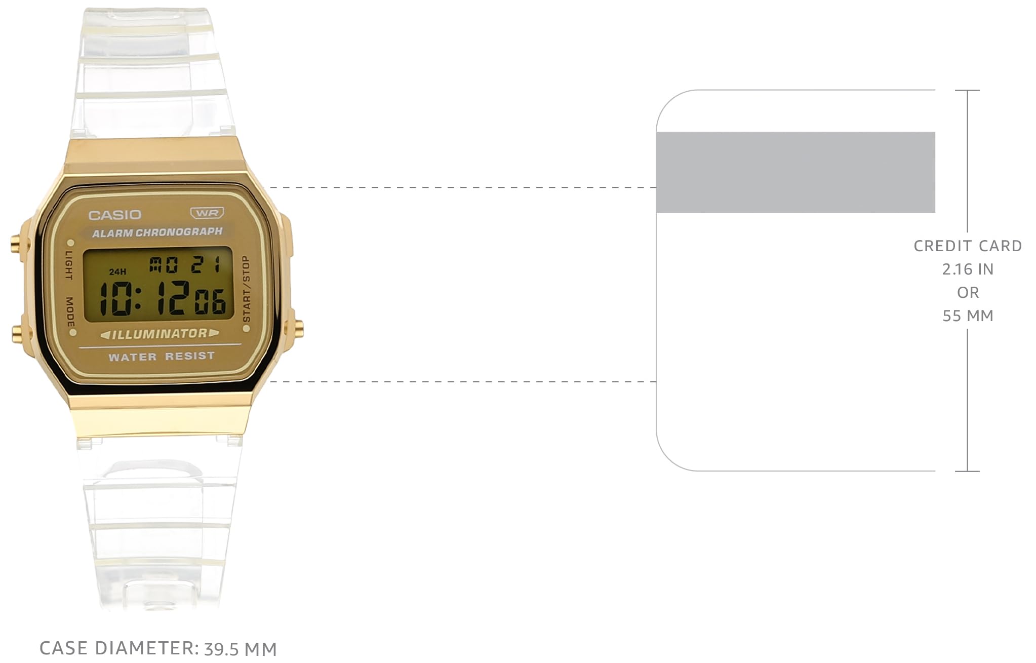 Casio Unisex-Adult Quartz Watch Clear/Gold