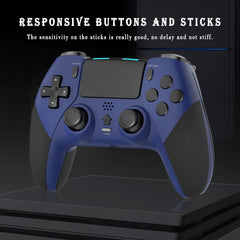 Wireless Pro Controller for PS4 Controller, Game Controller Compatible with Playstation 4/Slim/Pro/PC,Built-in 800mAh Rechargeable Battery/Responsive Joystick and Buttons/Audio/Turbo (Blue & Black)