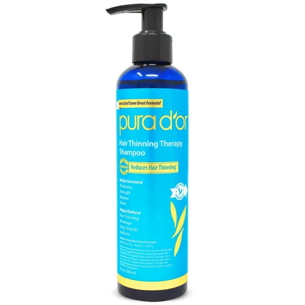 PURA D'OR 8 Oz Hair Thinning Therapy Biotin Shampoo - ORIGINAL Scent - CLINICALLY TESTED Effective Results, Herbal Blend Hair Thickening Products For Women & Men, Color Safe Routine Shampoo