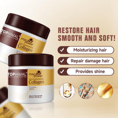 Original Maca Collagen Hair Treatment Mask 500ml | Deep Repair Conditioning Mask with Argan Oil for Dry Damaged Hair | Produce Smooth Sliky and Strong Hair Naturally | All Hair Types,16.9 oz