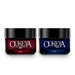 OUKEYA Ultimate Hydration Day and Night Cream Set, 5 Types of Hyaluronic Acid, 30 SPF Sunscreen Day Cream, Night Cream for Intense Moisturizing, Wrinkle Reduction, Skin Renewal