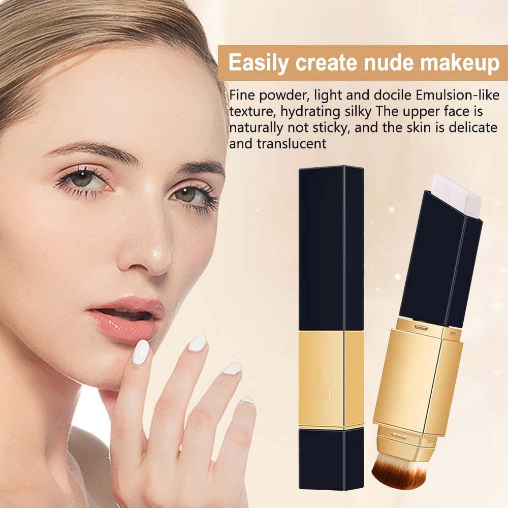 2 in1 Foundation & Concealer Stick,Double-Head Color-changing Moisturizing Stick,with Cosmetic Brushes,Long Lasting Makeup Full Coverage Foundation Stick,Lightweight,Smooth Coverage (Mixed 2Pcs)