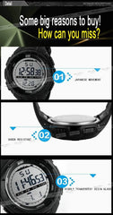 SKMEI men sport, swimmer and diving 50 M water resistant wrist watch - 1025 Black