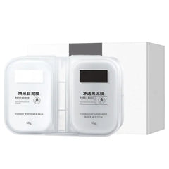 Grospe Black & White Clay Mask Set - 2.1oz x 2 (60g+60g), Deep Cleansing & Hydrating Dual Formula, Oil Control & Moisture Balance Facial Mask for All Skin Types