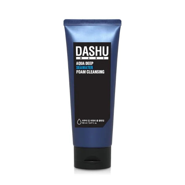 DASHU Men’s Aqua Deep Seawater Foam Cleanser – Daily Gentle Face Wash for Dry Skin with Sebum Control