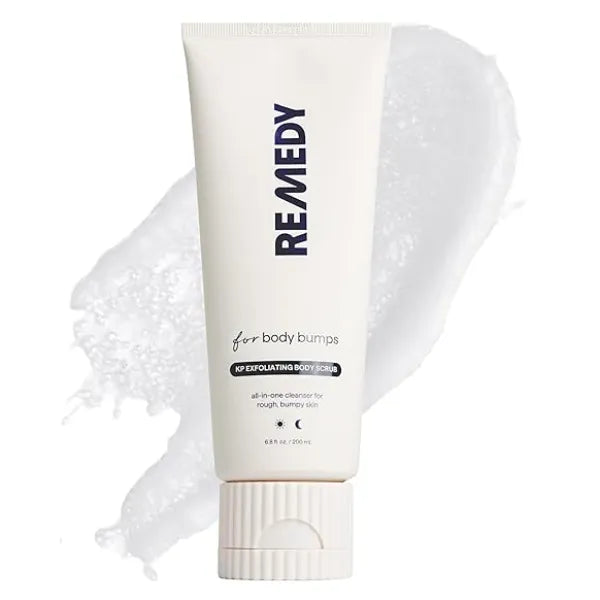 Remedy Science Remedy KP Exfoliating Body Scrub Keratosis Pilaris and Chicken Skin Treatment with Fine Sugar, Glycolic Acid, Lactic Acid and Squalane Exfoliating Scrub By Dermatologist Dr. Shah, 6.8 fl oz