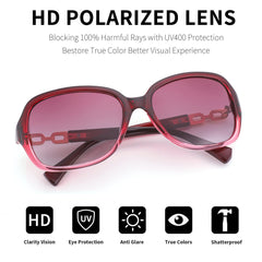 FEISEDY Women Polarized Sunglasses 100% UV400 Vintage Square Sun Glasses Outdoor Driving Fashion Shades for Women B2526