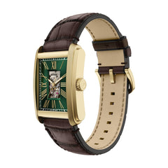 Fossil ME3271 Carraway Automatic Analogue Wrist Watch for Men, 30 mm Case Size, Gold/Brown