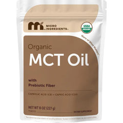 Micro Ingredients Organic MCT Oil Powder with Prebiotic Fiber, 8 oz | C8 MCT Oil for Coffee Creamer | No GMOs, Keto Diet, Vegan