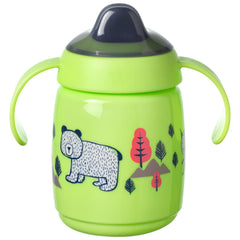 Tommee Tippee Superstar Sippee, Trainer Sippy Cup for Babies with INTELLIVALVE Leak and Shake-Proof Technology and BACSHIELD Antibacterial Technology, 6m+, 300ml, Pack of 1, Green