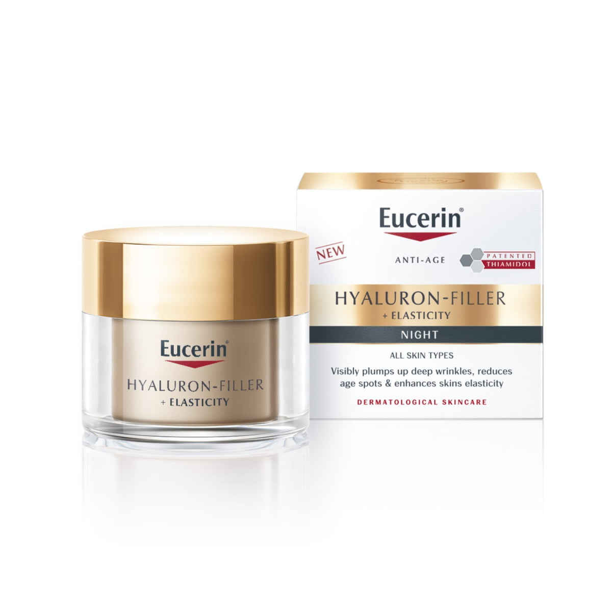 Eucerin Hyaluron Filler + Elasticity Night Cream, White - 50 ml (Pack Of 1)