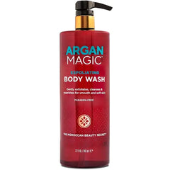 Argan Magic Exfoliating Body Wash Exfoliates Cleanses Nourishes & Hydrates to Soften Skin With Lactic Acid, Glycolic Acid, & Argan Oil Gentle & Paraben Free 32 oz