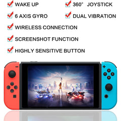 Exrp Joy Con Controller Compatible with Nintendo Switch/Lite/OLED,Replacement for Switch Joy Pad,Wireless Controllers Support Dual Vibration/Wake-up/Motion Control