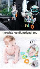 Azonee Infant Car Seat Toy, Travel Baby Toy, Kick and Play Activity Center with Mirror, Teether, for Rear Car Seat, Entertains Newborns and Babies During Drives