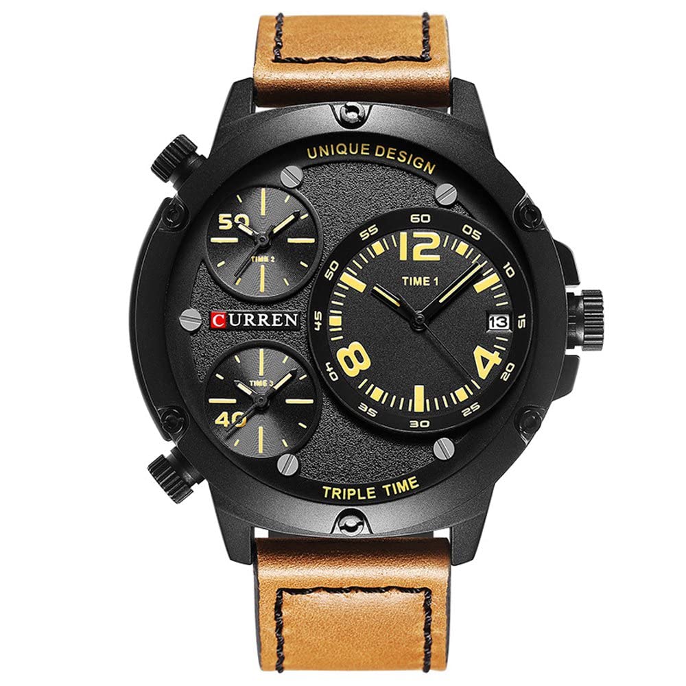 Curren Casual Watch For Men Analog Leather - CUBR2017 - Brown